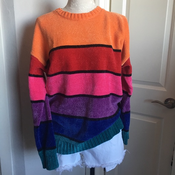 rainbow chenille sweater